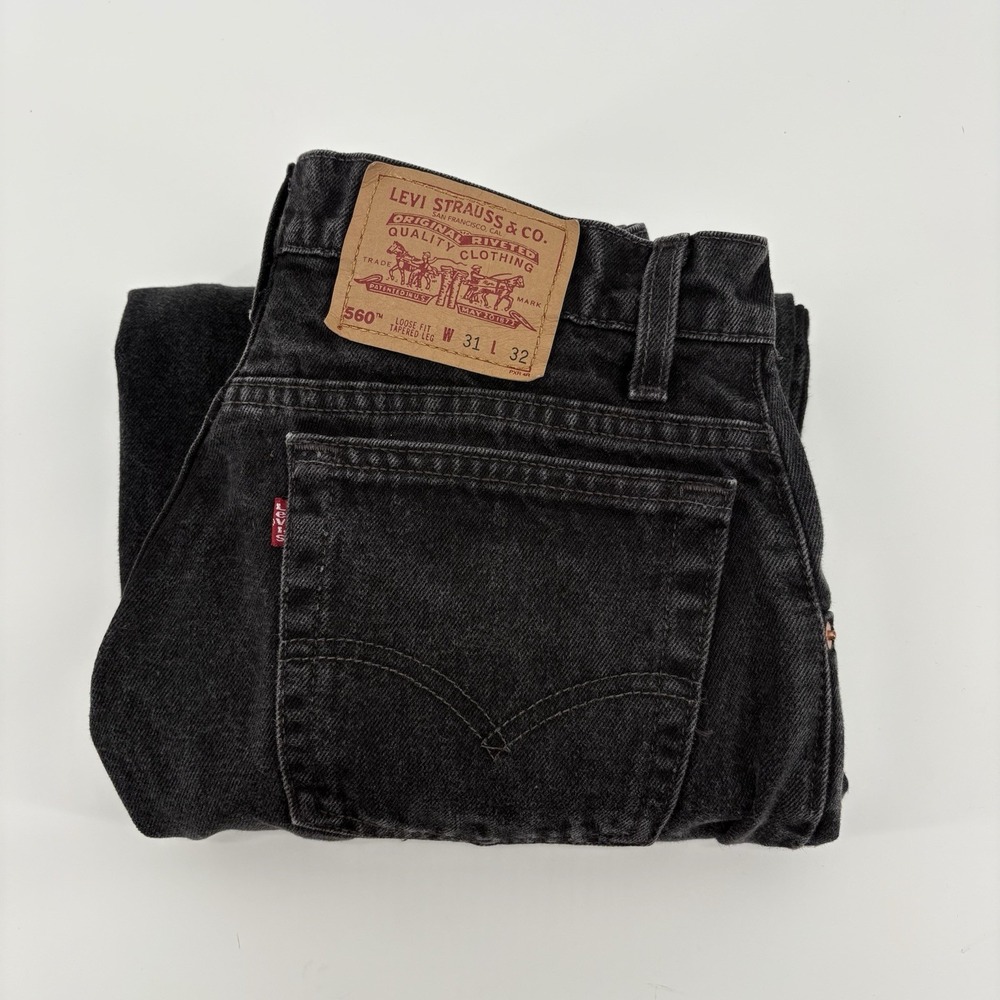 Vintage Levi 560 Mens 31x32 Loose Fit Tapered Leg Black Made USA 1997 (*30x31)